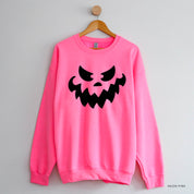 Scary Jack-o'-lantern Face - Basic Fleece Crewneck Little Mama Shirt Shop LLC