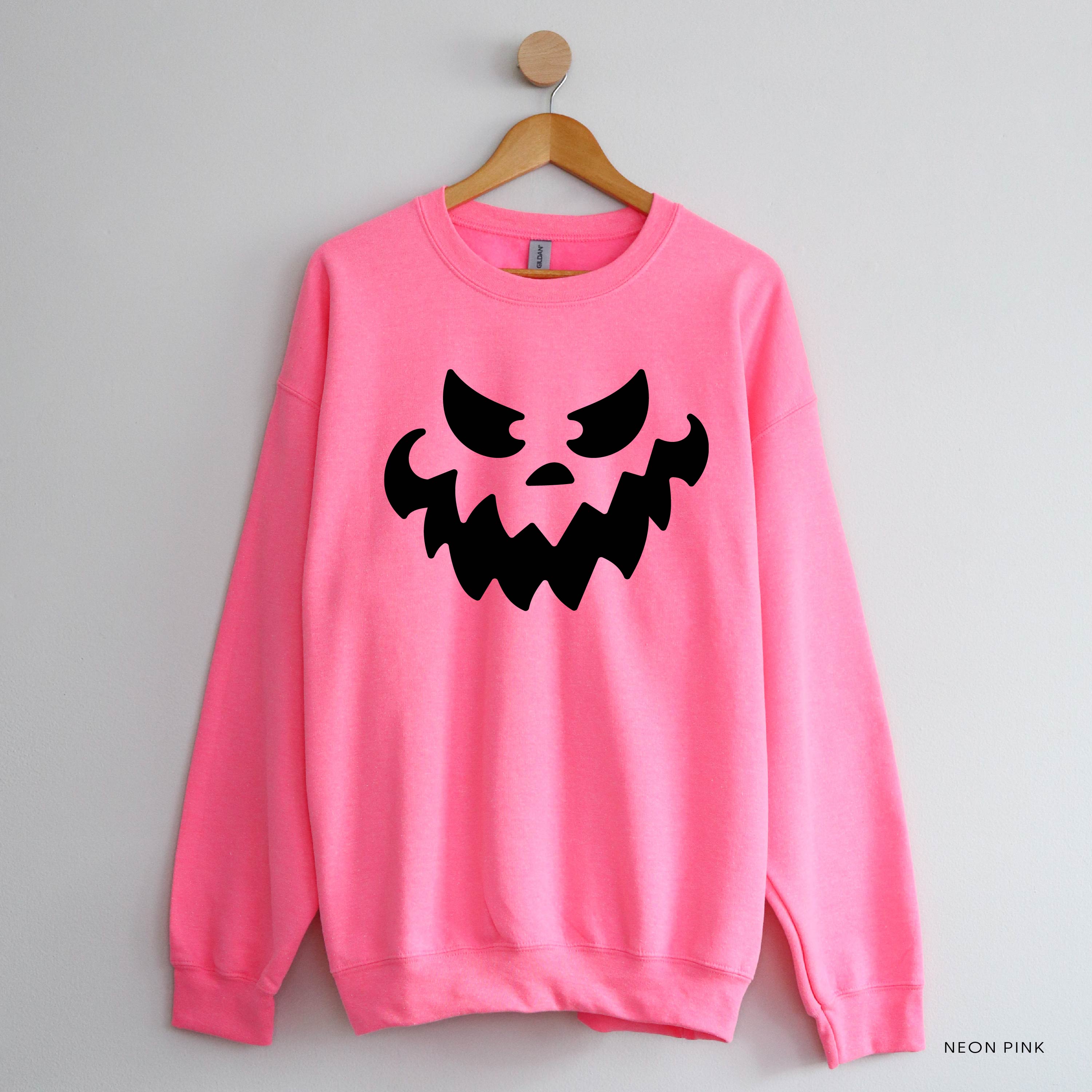 Scary Jack-o'-lantern Face - Basic Fleece Crewneck Little Mama Shirt Shop LLC