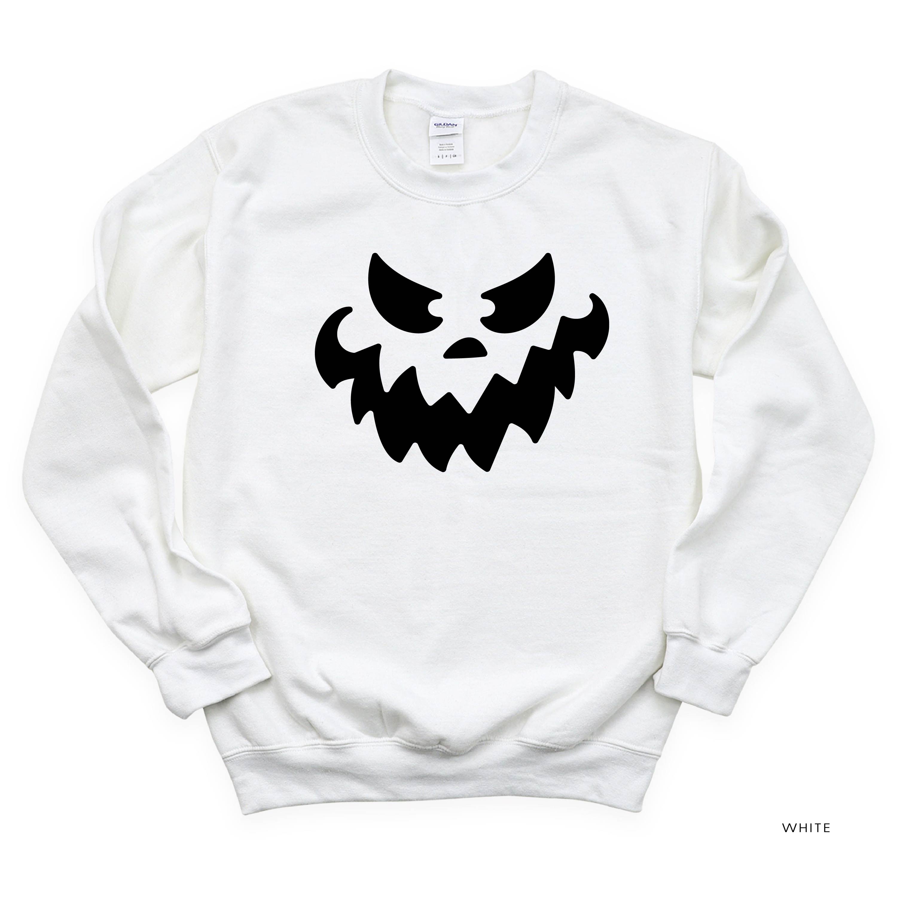 Scary Jack-o'-lantern Face - Basic Fleece Crewneck Little Mama Shirt Shop LLC