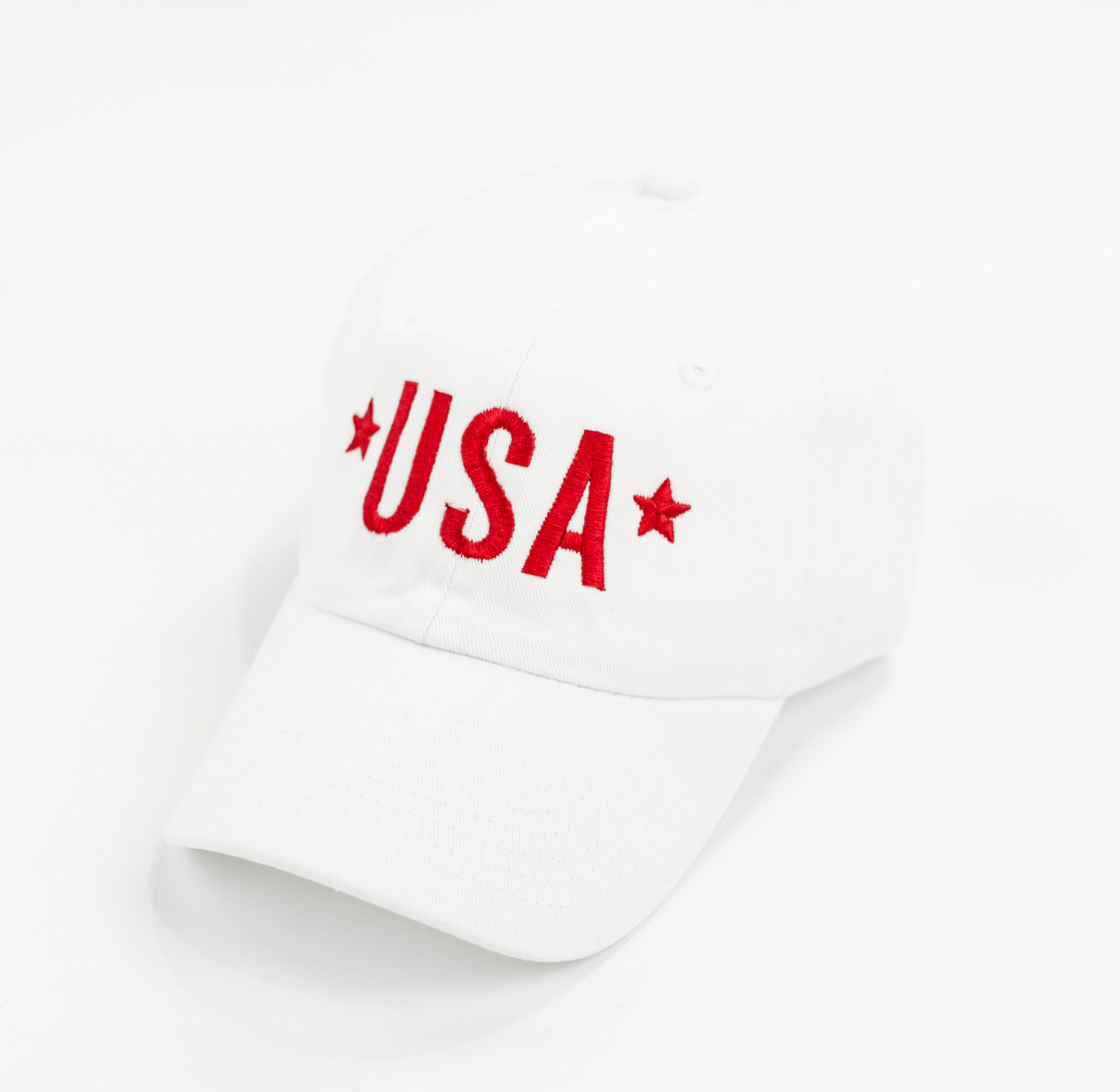 USA (Block Font - Two Stars) - Adult Baseball Cap