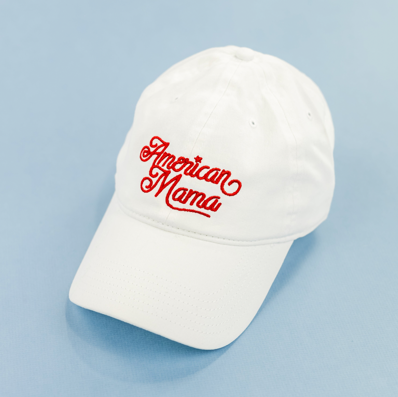 American Mama - Script - Adult Size Baseball Cap Little Mama Shirt Shop