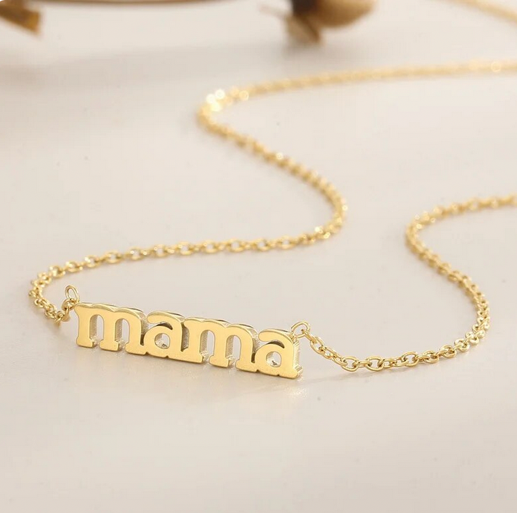 MAMA - Gold Necklace Little Mama Shirt Shop LLC