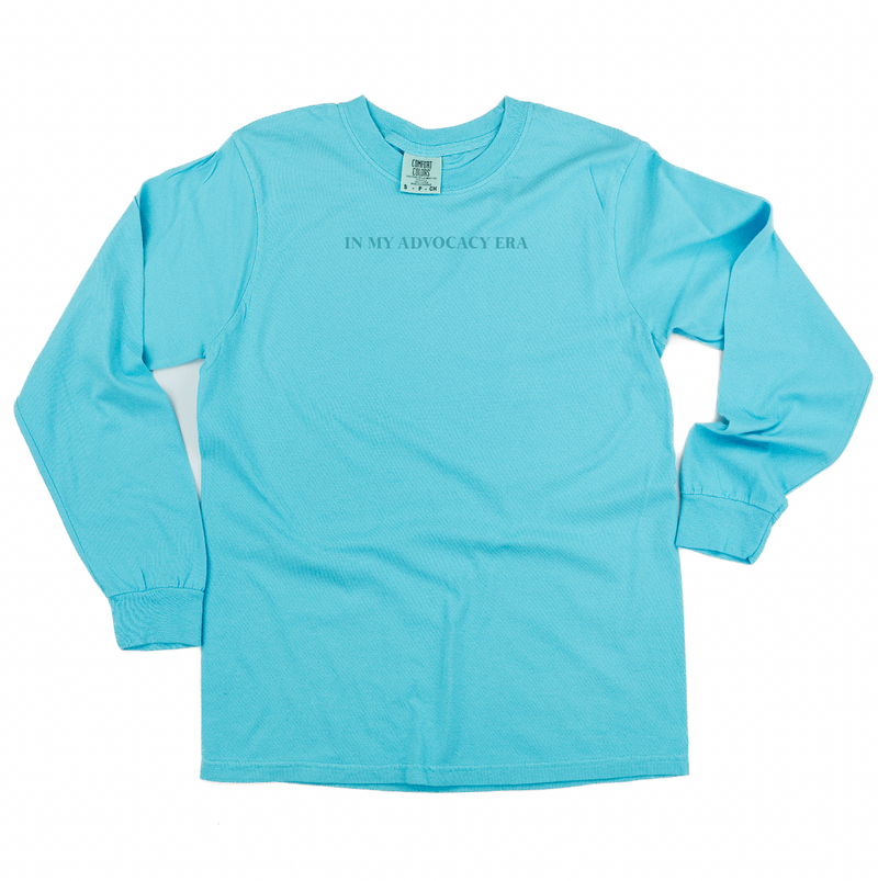 EMBROIDERED - IN MY ADVOCACY ERA - LONG SLEEVE COMFORT COLORS TEE - (Tone on Tone Thread)