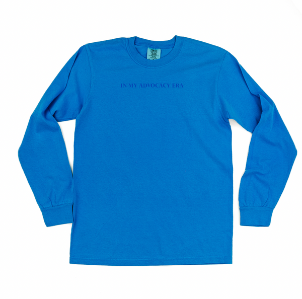 EMBROIDERED - IN MY ADVOCACY ERA - LONG SLEEVE COMFORT COLORS TEE - (Tone on Tone Thread)