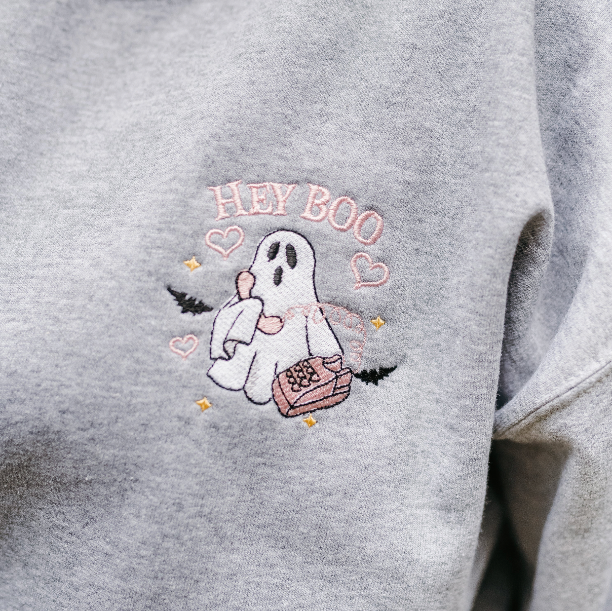 Embroidered Child Sweater - Call Me? Ghost Little Mama Shirt Shop