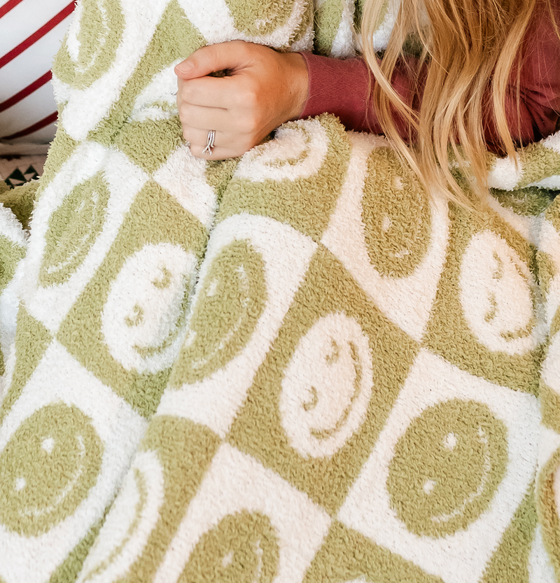 Toddler/Child - Smiley Checker Blanket - LMSS® Exclusive - Custom Embroidered Name