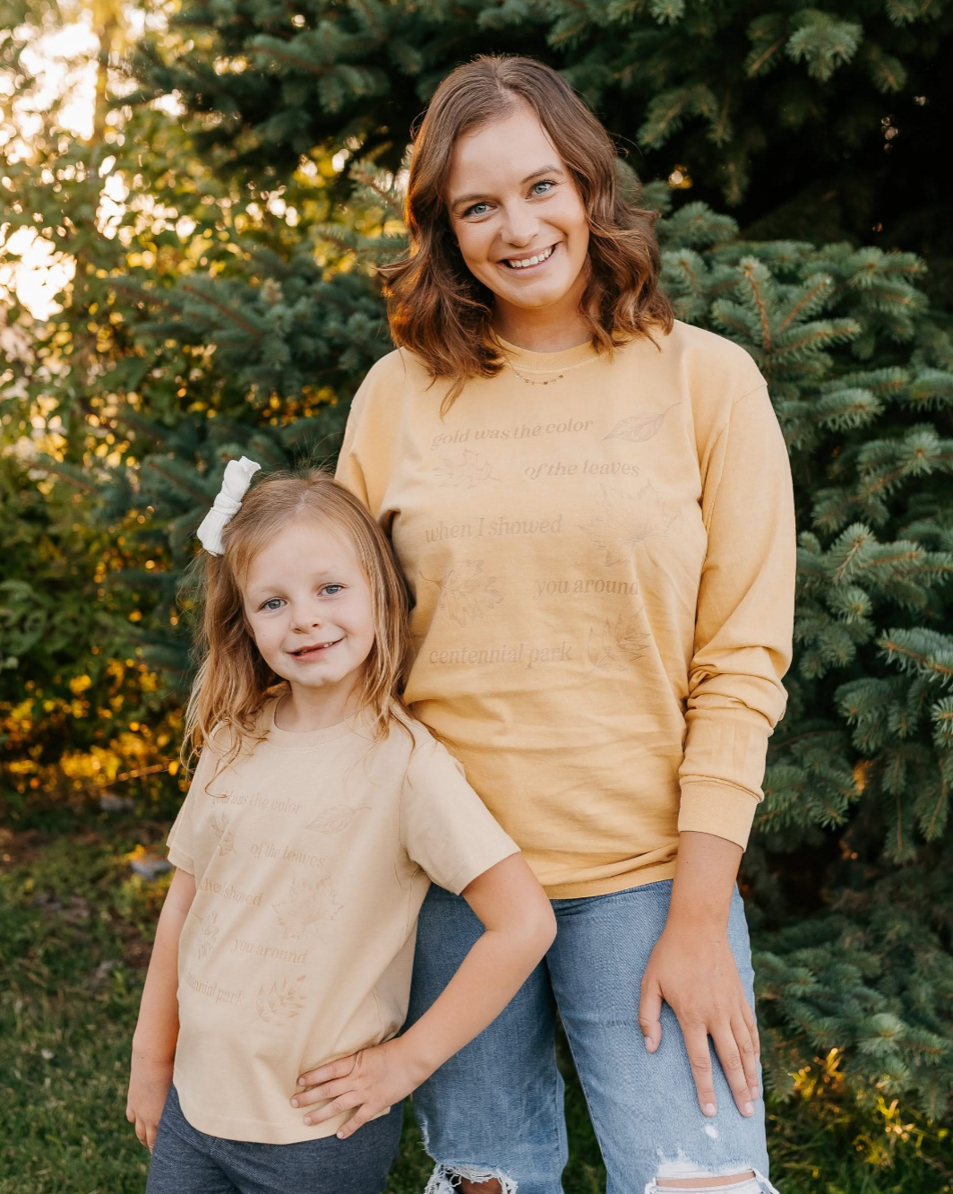 Gold Was The Color Of The Leaves When I Showed You Around Centennial Park - Long Sleeve Mustard Comfort Colors Tee (Copy) Little Mama Shirt Shop