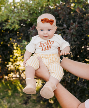 Hello Fall! - Set of 2 Tees - Adult Comfort Colors Short Sleeve + Coordinating Child Tee Little Mama Shirt Shop