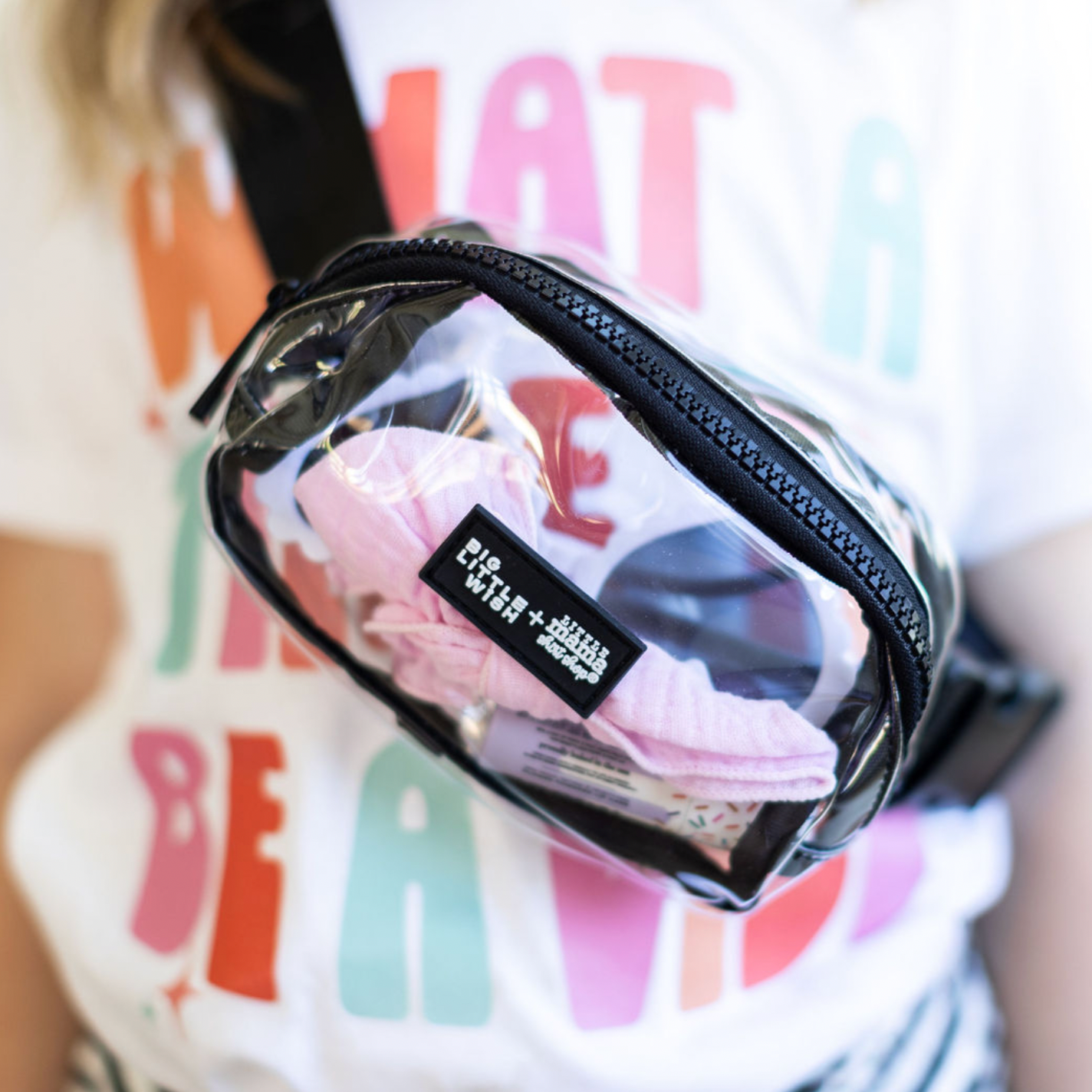 LMSS x Big Little Wish - Child Size Clear Fanny Pack Little Mama Shirt Shop LLC