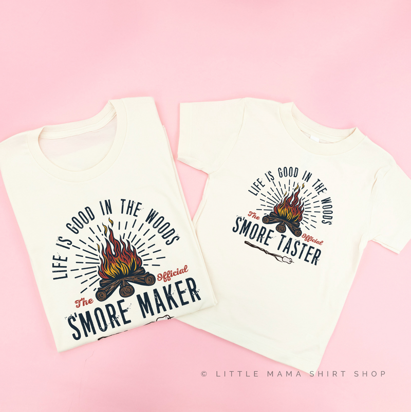 S'Mores Maker / S'Mores Taster - Set of 2 NATURAL Shirts
