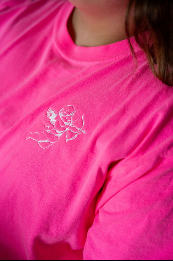 Embroidered/Printed (pf&b) - Lovestruck Cupid - LONG SLEEVE Comfort Colors Tee