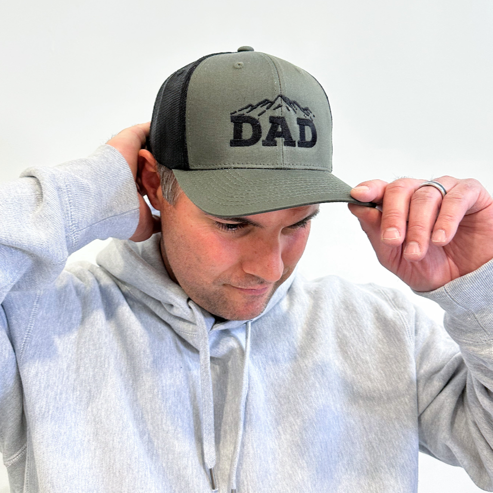 DAD (Mountains) - Multiple Color Options - Snapback Hat Little Mama Shirt Shop