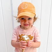 Smiley Face - Dark Pink - Child Baseball Cap Little Mama Shirt Shop