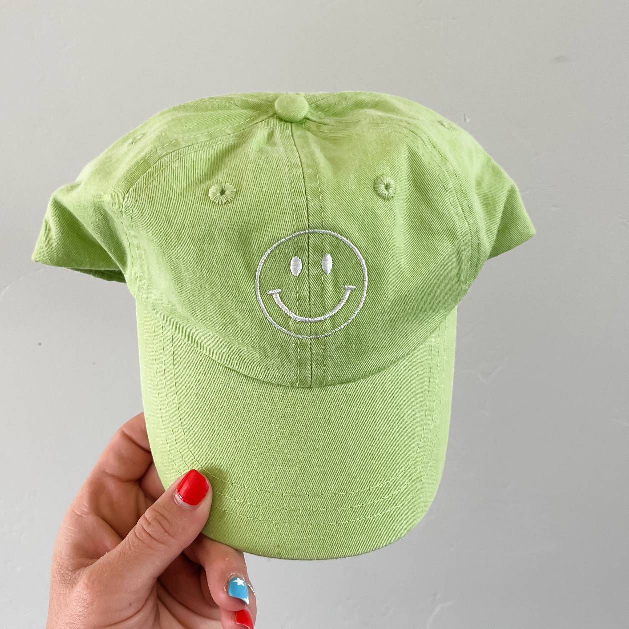 Smiley Face - Dark Pink - Child Baseball Cap Little Mama Shirt Shop