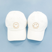 Smiley Face - Dark Pink - Child Baseball Cap Little Mama Shirt Shop