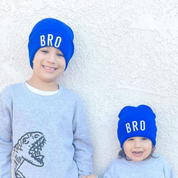 Child Beanie - BRO - Tan Little Mama Shirt Shop LLC