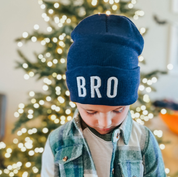 Child Beanie - BRO - Tan Little Mama Shirt Shop LLC