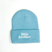 Child Beanie - Little Brother - Gray w/ Black Little Mama Shirt Shop LLC