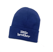 Child Beanie - Little Brother - Gray w/ Black Little Mama Shirt Shop LLC