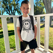 Hello (Choose Your Grade) - Checker Smiley - Child Tee Little Mama Shirt Shop