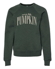 Mama's Little Pumpkin - Tall Varsity - Heather Forest Child/Youth Sweater Little Mama Shirt Shop
