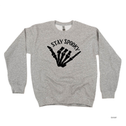 Stay Spooky Skelly Hand - POCKET - Basic Fleece Crewneck Little Mama Shirt Shop LLC