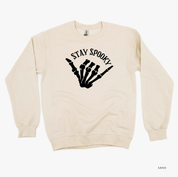 Stay Spooky Skelly Hand - POCKET - Basic Fleece Crewneck Little Mama Shirt Shop LLC