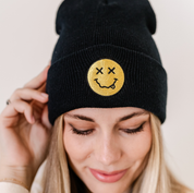 ADULT BEANIE - X Eye Smiley w/ Squiggle Tongue Little Mama Shirt Shop LLC