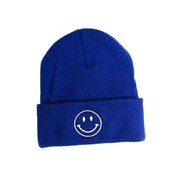 Child Beanie - Smiley Face - Mustard w/ Black Little Mama Shirt Shop LLC