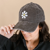 Adult Size - DAISY - White Baseball Cap Little Mama Shirt Shop
