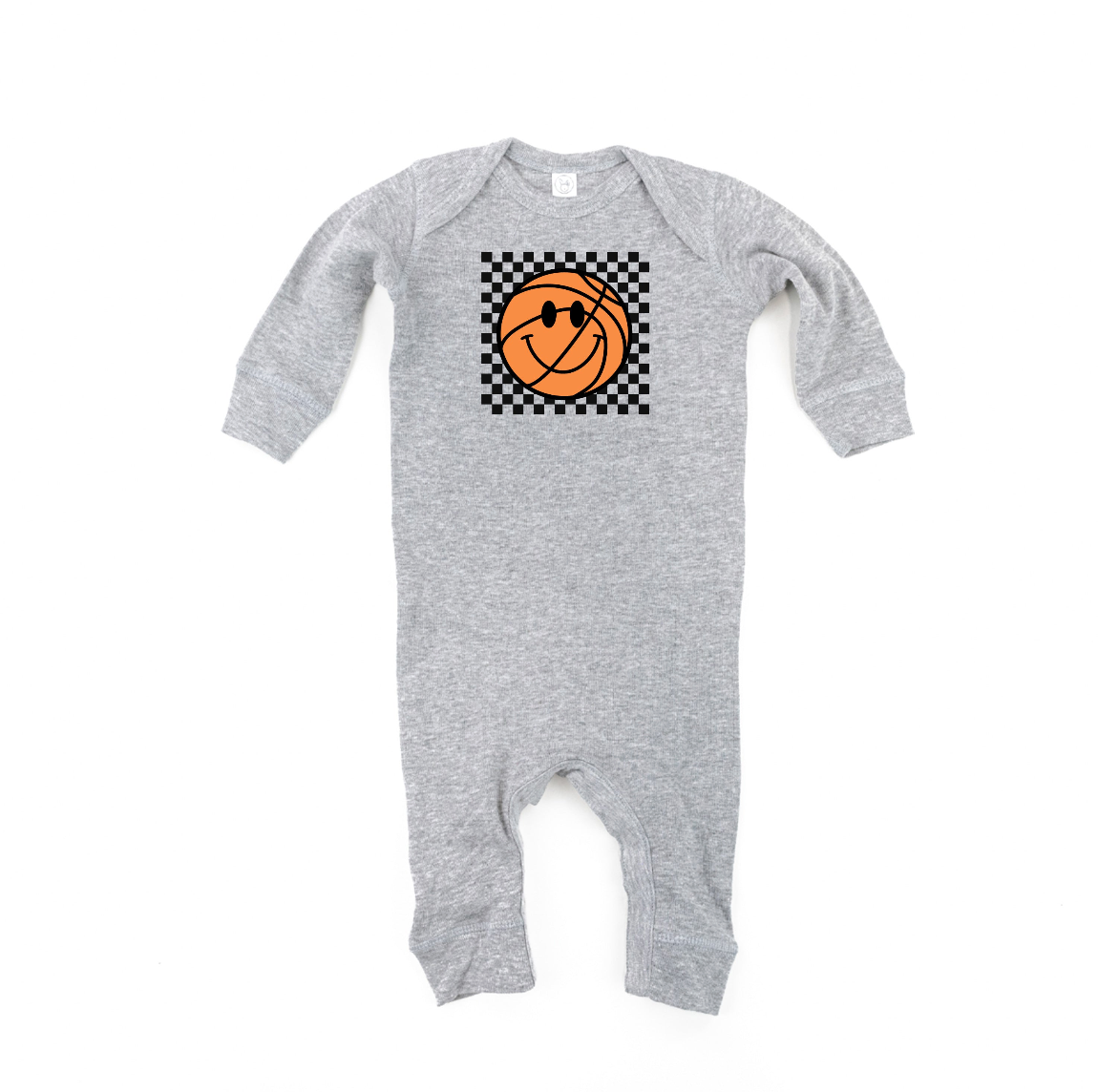Checkers Smiley - (Choose Your Sports Ball) - Baby Sleeper Little Mama Shirt Shop