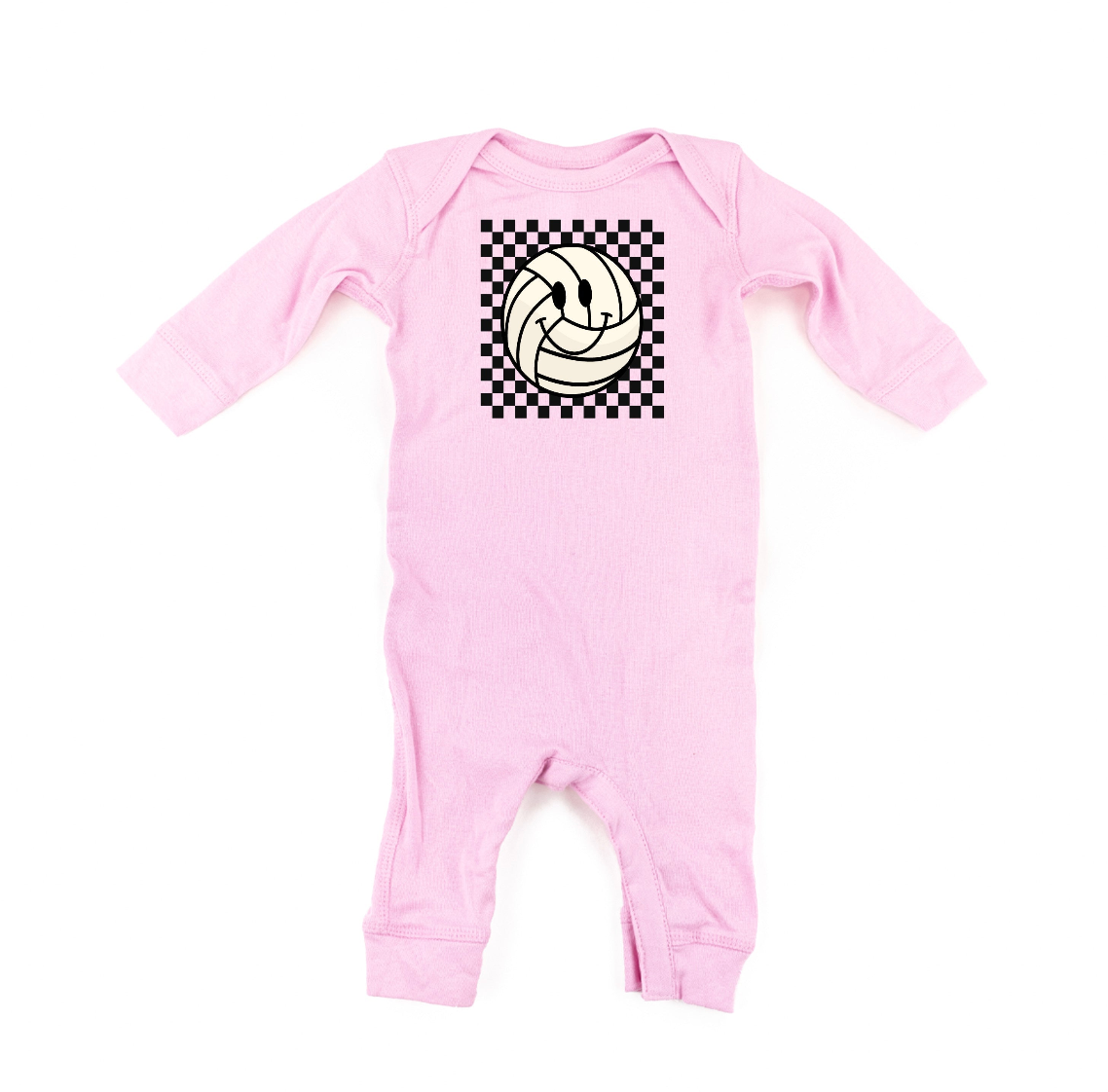 Checkers Smiley - (Choose Your Sports Ball) - Baby Sleeper Little Mama Shirt Shop