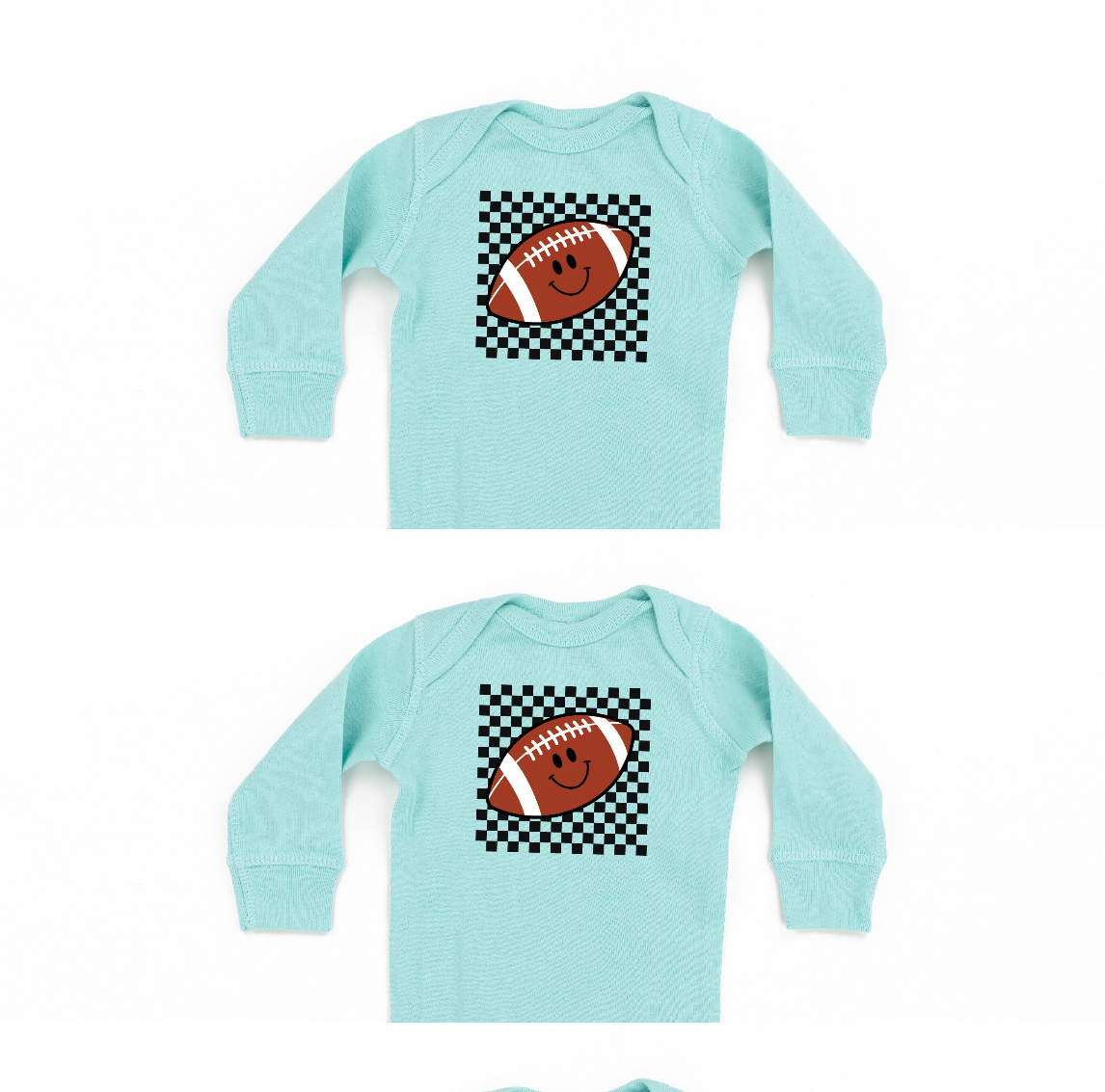 Checkers Smiley - (Choose Your Sports Ball) - Baby Sleeper Little Mama Shirt Shop