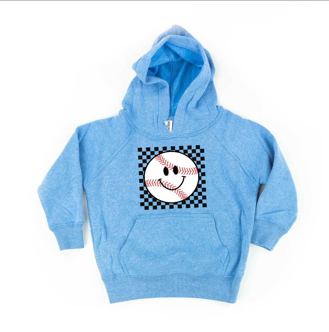 Checkers Smiley - (Choose Your Sports Ball) - Child Hoodie Little Mama Shirt Shop LLC