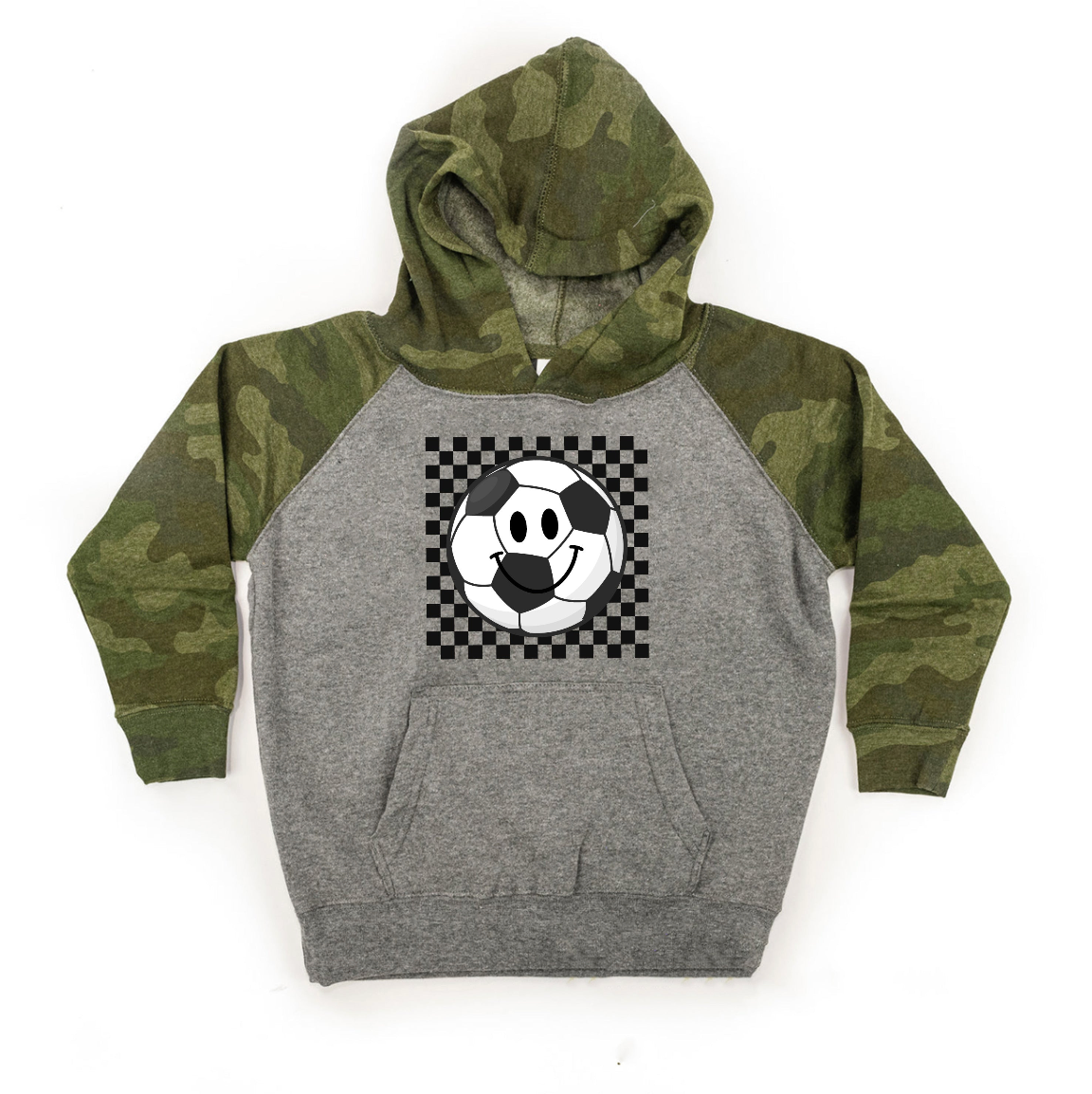 Checkers Smiley - (Choose Your Sports Ball) - Child Hoodie Little Mama Shirt Shop LLC