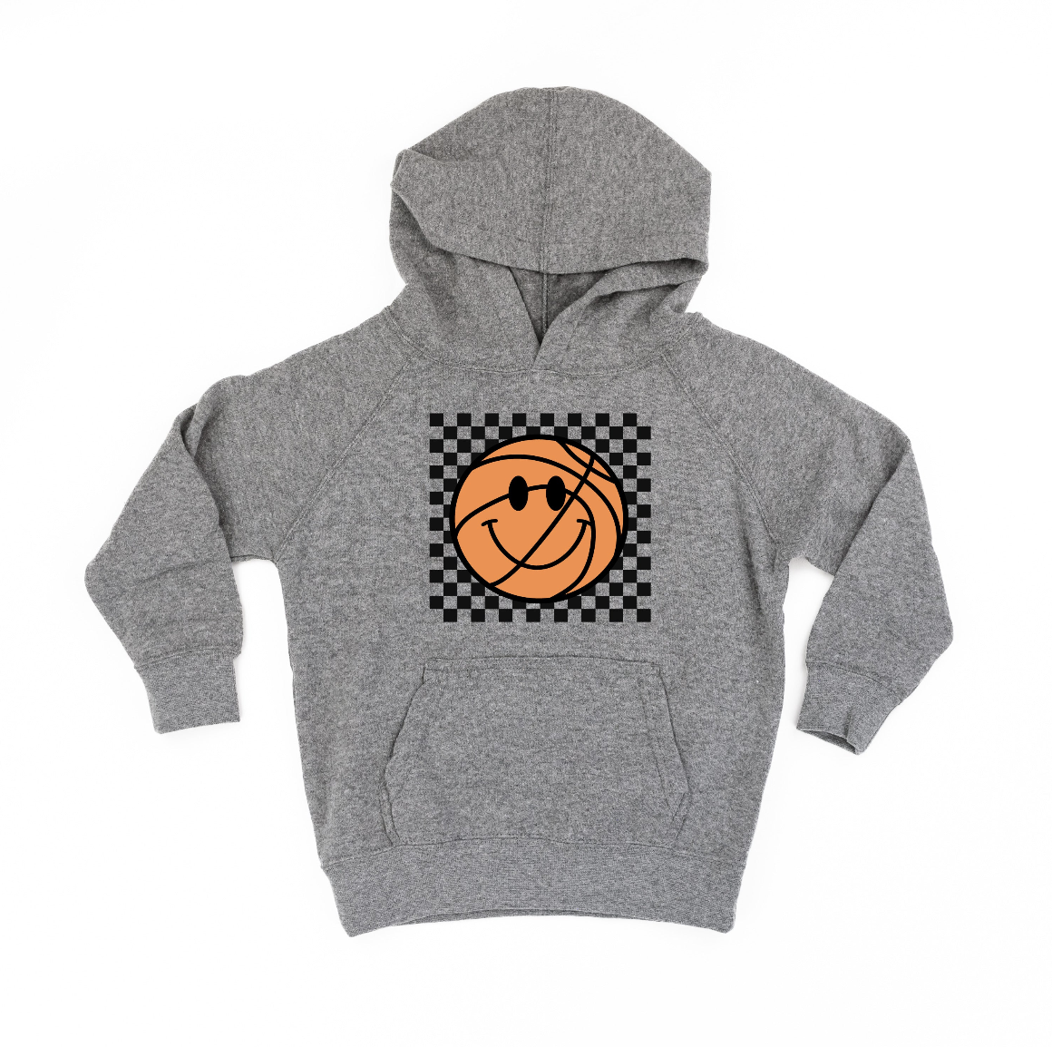 Checkers Smiley - (Choose Your Sports Ball) - Child Hoodie Little Mama Shirt Shop LLC