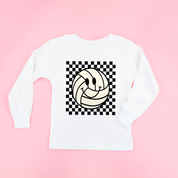 Checkers Smiley - (Choose Your Sports Ball)  - Child Long Sleeve Tee Little Mama Shirt Shop