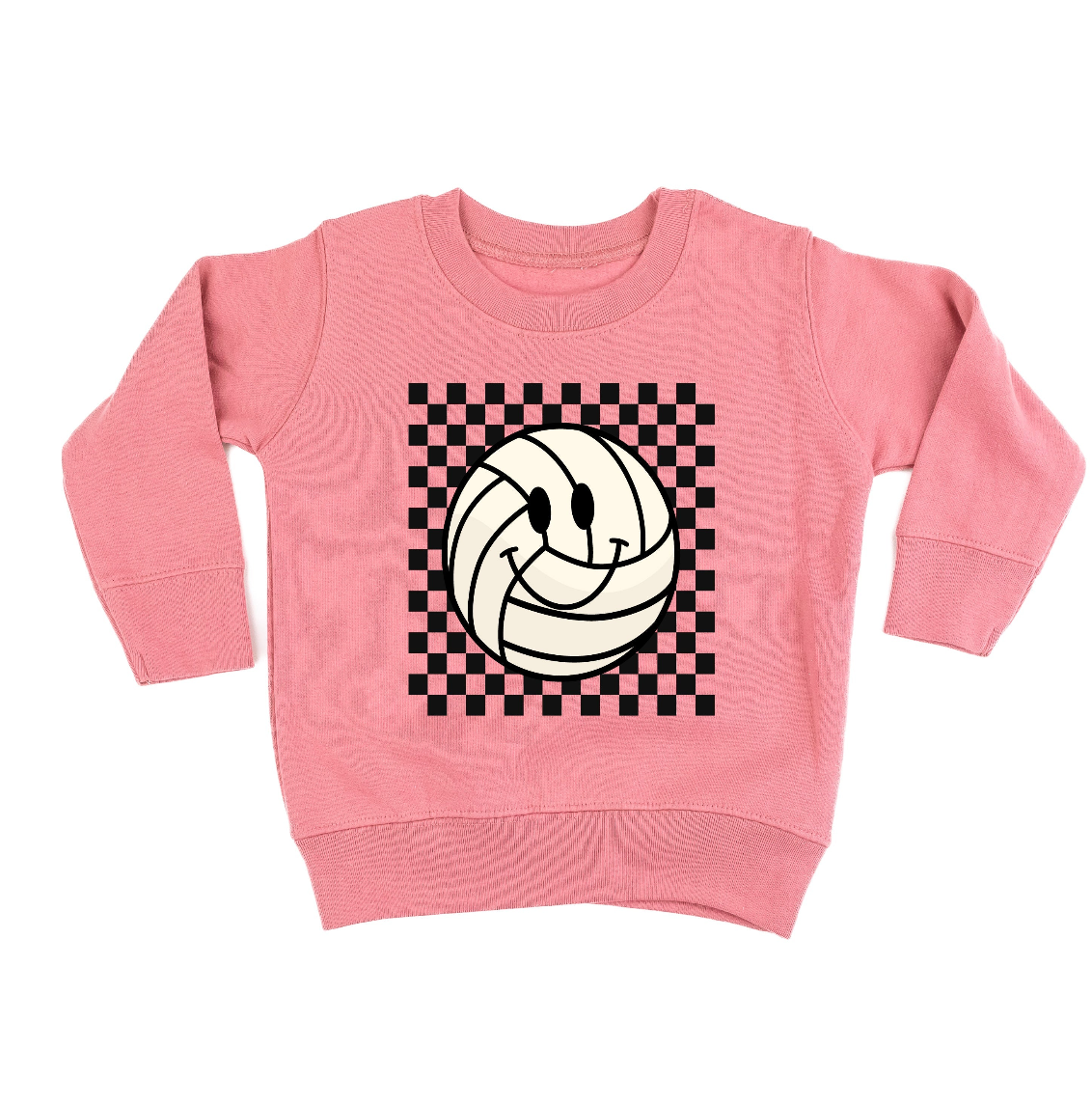 Checkers Smiley - (Choose Your Sports Ball) - Child Sweater Little Mama Shirt Shop
