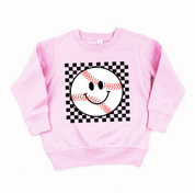 Checkers Smiley - (Choose Your Sports Ball) - Child Sweater Little Mama Shirt Shop