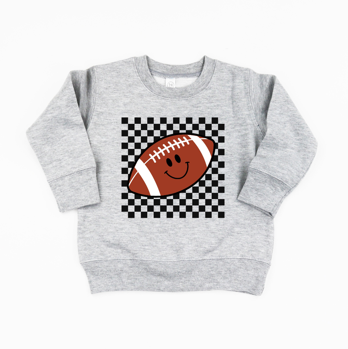 Checkers Smiley - (Choose Your Sports Ball) - Child Sweater Little Mama Shirt Shop