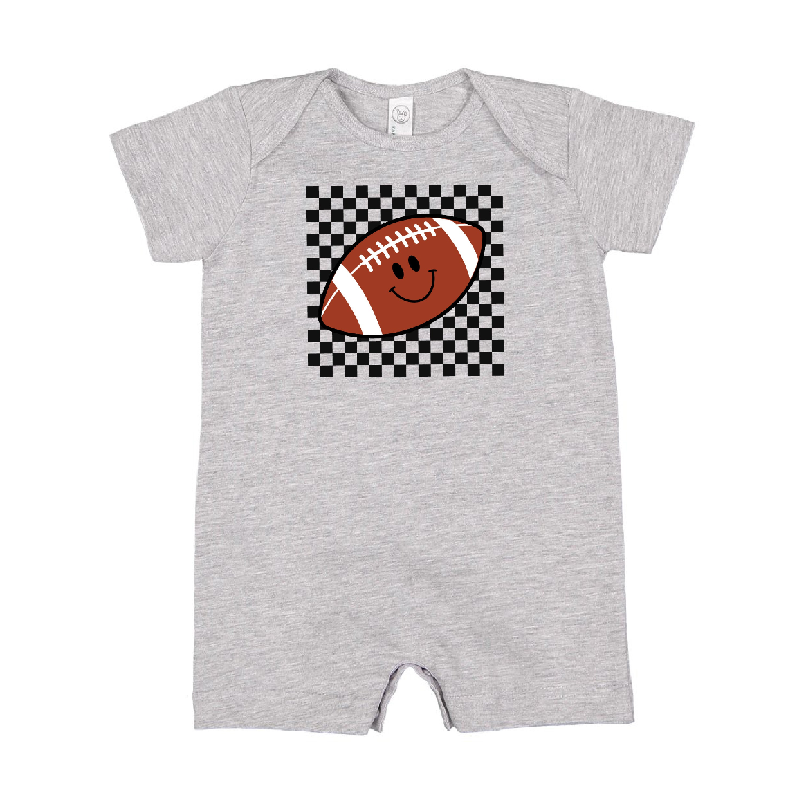 Checkers Smiley - (Choose Your Sports Ball) - Shorts Romper Little Mama Shirt Shop
