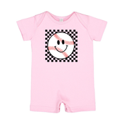 Checkers Smiley - (Choose Your Sports Ball) - Shorts Romper Little Mama Shirt Shop