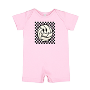 Checkers Smiley - (Choose Your Sports Ball) - Shorts Romper Little Mama Shirt Shop