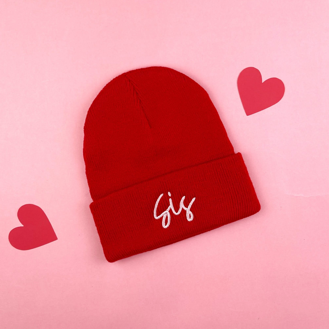 Child Beanie - SIS - Light Pink w/ Hot Pink Little Mama Shirt Shop LLC