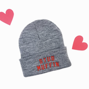 Child Beanie - STUD MUFFIN - Black w/ White Little Mama Shirt Shop LLC