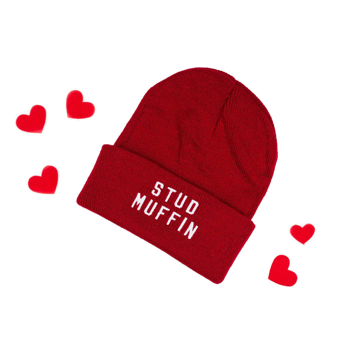 Child Beanie - STUD MUFFIN - Black w/ White Little Mama Shirt Shop LLC