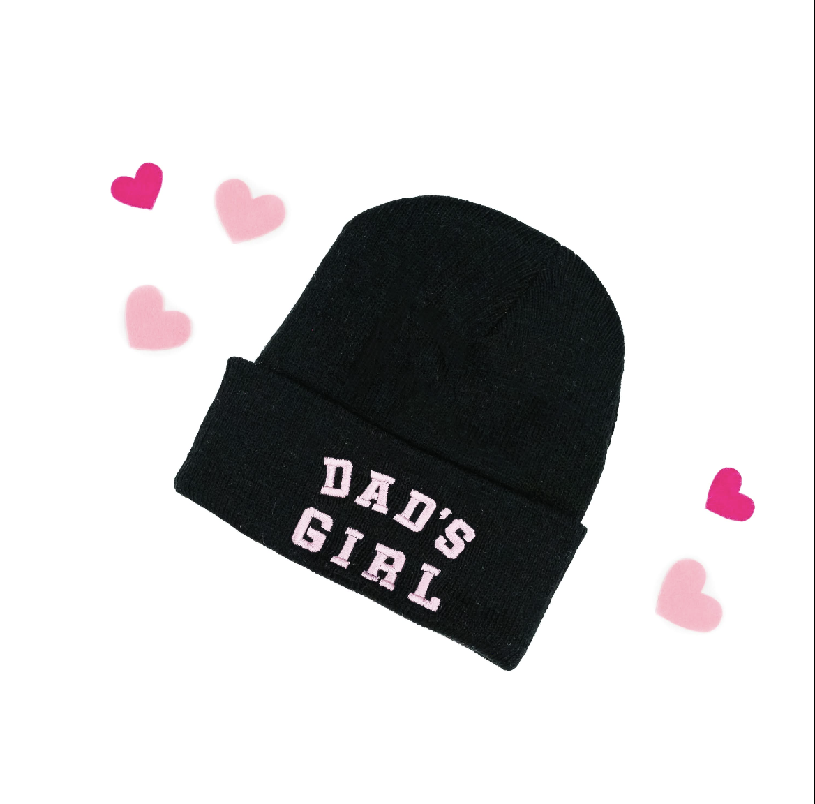 Child Beanie - Dad's Girl - Purple w/ White Little Mama Shirt Shop LLC