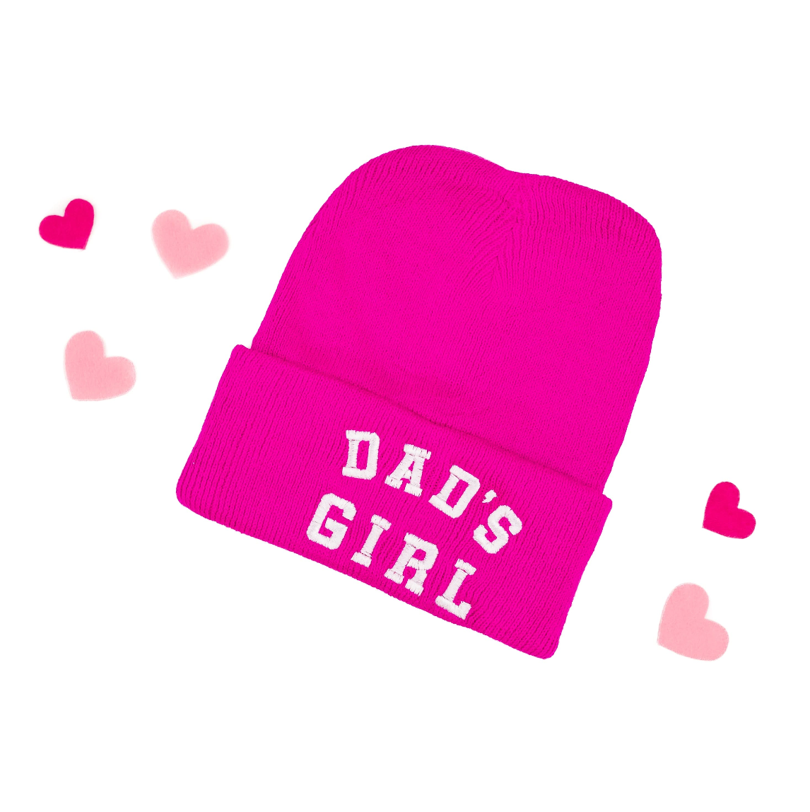 Child Beanie - Dad's Girl - Purple w/ White Little Mama Shirt Shop LLC