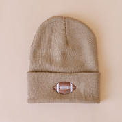 Child Beanie - FOOTBALL - Gray Little Mama Shirt Shop LLC