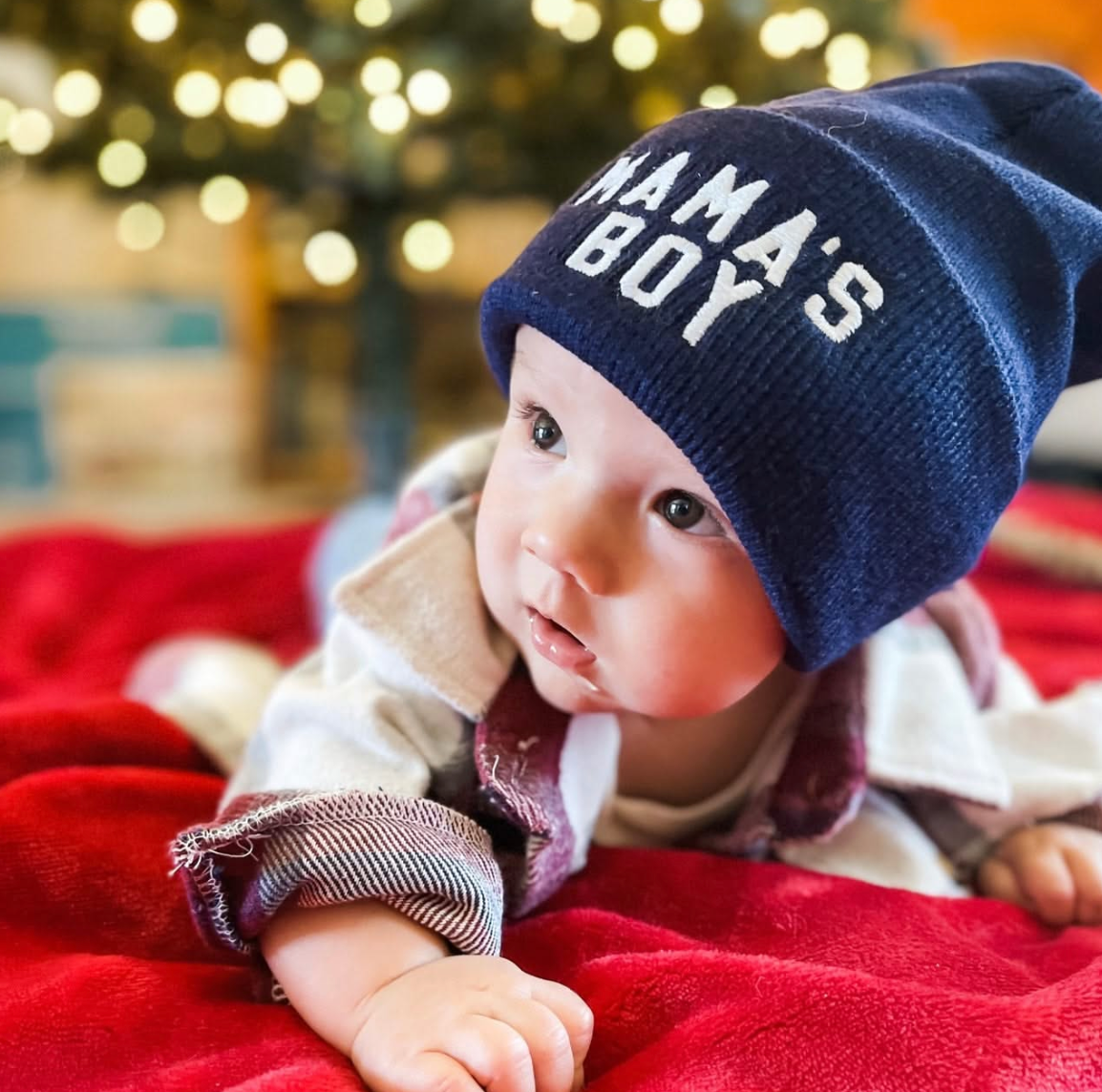 Mama's Boy - Child Beanie Little Mama Shirt Shop LLC